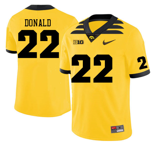 Men #22 Nolan Donald Iowa Hawkeyes College Football Jerseys Sale-Gold - Click Image to Close